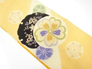 アンティーク　雪輪に花模様昼夜帯（材料）